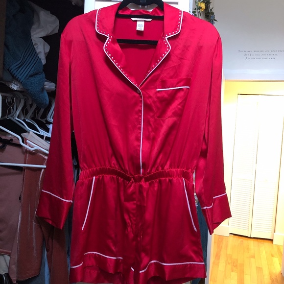 Red Silk Victoria Secret Romper - Picture 1 of 1